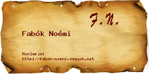 Fabók Noémi névjegykártya
